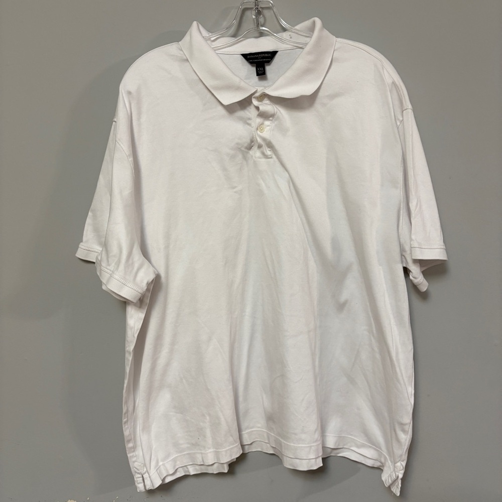 Banana Republic Luxe Touch Performance Polo Golf Men’s XXL White Cotton Preppy